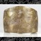 Raw Brass Spiderweb Embossed Brass Cuff Bracelet without Spider - B:O03